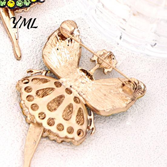 Alloy Lapel Pin Sparkling Rhinstone Ballet Fairy Brooch, Winged Dancer Girl Pin, Women Jewelry Accessories for Suit Dress Coat Scarf Elegant
