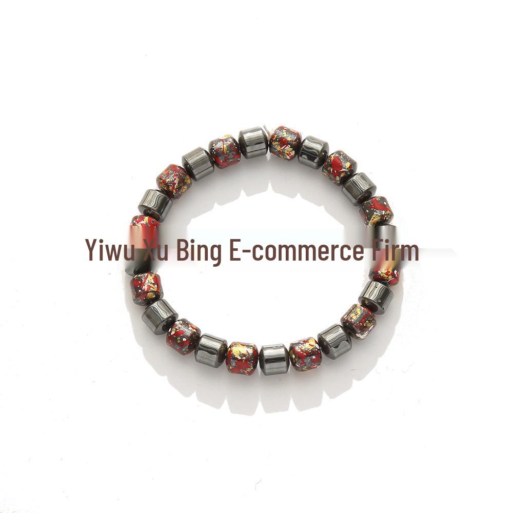 

Браслет из античных бусин гематита 8 мм с напылением для мужчин и женщин