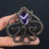 Salbei-Amethyst-Oktopus-Form-Edelstein, reiner Kupferdraht, umwickelt, handgefertigter Anhänger, Schmuck, Geschenk für Sie