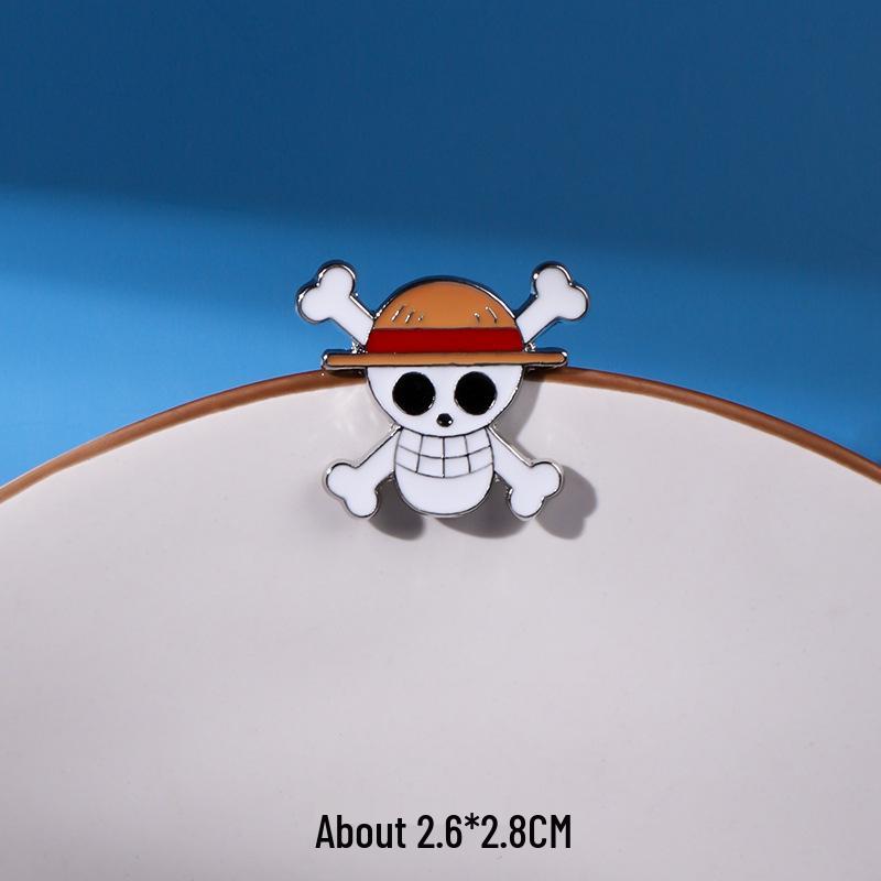 One Piece Luffy Straw Hat Brooch: Cute Cartoon Pin for Students & Fans