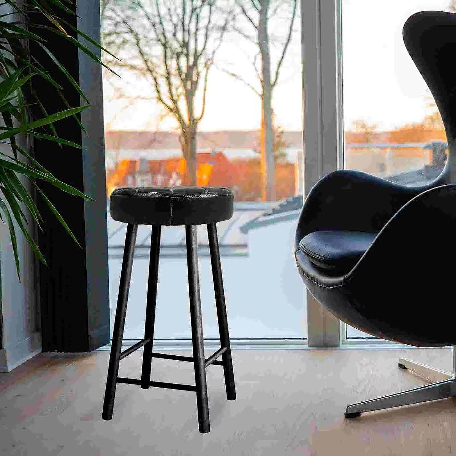 

Подушка для сиденья барного стула, прочная верхняя часть, сменные детали, аксессуары для барных стульев, чехол из искусственной кожи чёрный