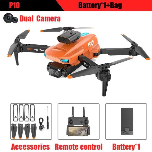Nuovo P10 Drone ESC HD Camera WiFi FPV Doppio pieghevole Telecomando Quadcopter Altezza Keeper Ostacolo Evitamento Aereo Giocattolo Regalo