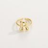 Adjustable Open Ring In 18K Gold Plated Copper With Q-Style Alphabet Letter Design Men Women