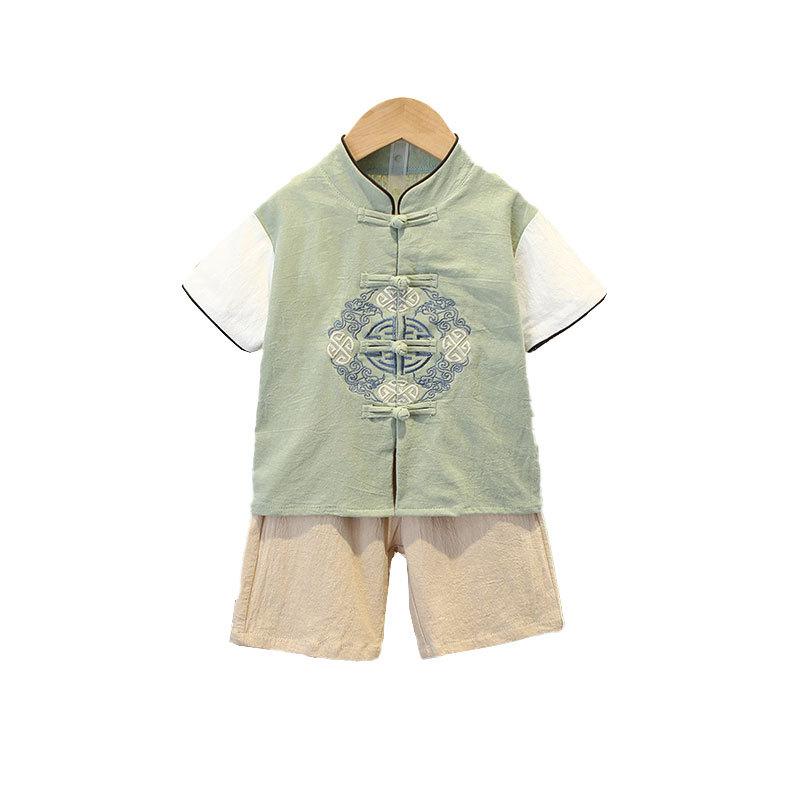Children's Hanbok Boys Summer Chinese Style Baby Tang Suit Spring and Autumn Boys Ancient Suit Suit High-end Scholar National Education Clothing