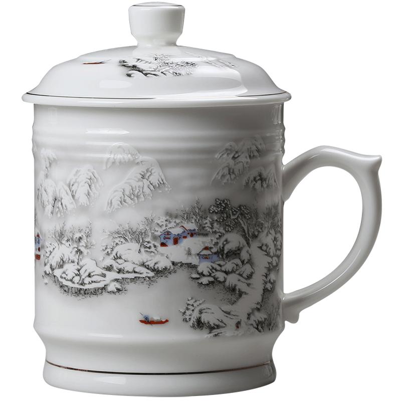 Jingdezhen Keramikk Med deksel Tekopper Håndmalt Blomstermønster Master Tekopp Boutiques Te-seremoni Tilbehør Tilbehør