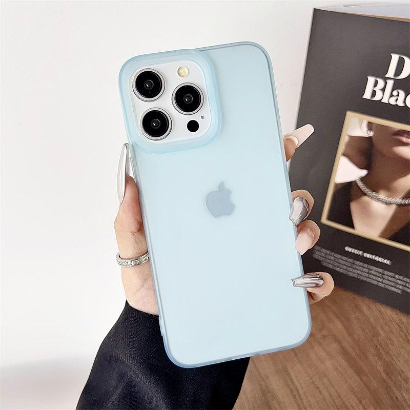 Jednoduchý cukríkovo farebný mäkký silikónový matný kryt pre iPhone 15 Pro Max 14 Plus 13 12 11 Pro XR XS Kryt s komplexnou ochranou proti pádu