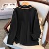 Plus Size Women's Long Sleeve Lapel Hoodie T-shirt – Slimming Summer Top for 200/300 Jin