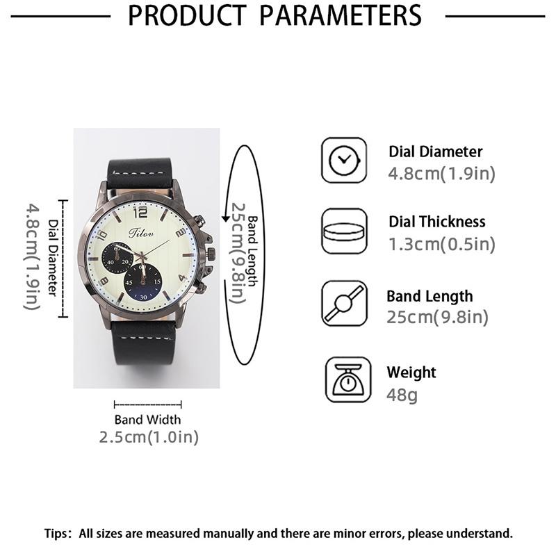 New Men Watch Luxury Bracelet Set Fashion Business Black Leather Quartz Wrist Watches for Men Gift Set Relogio Masculino