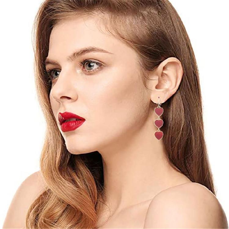 Temperament Heart Drop Earrings Jewelry Fashion Y2K Small Hoop Earrings