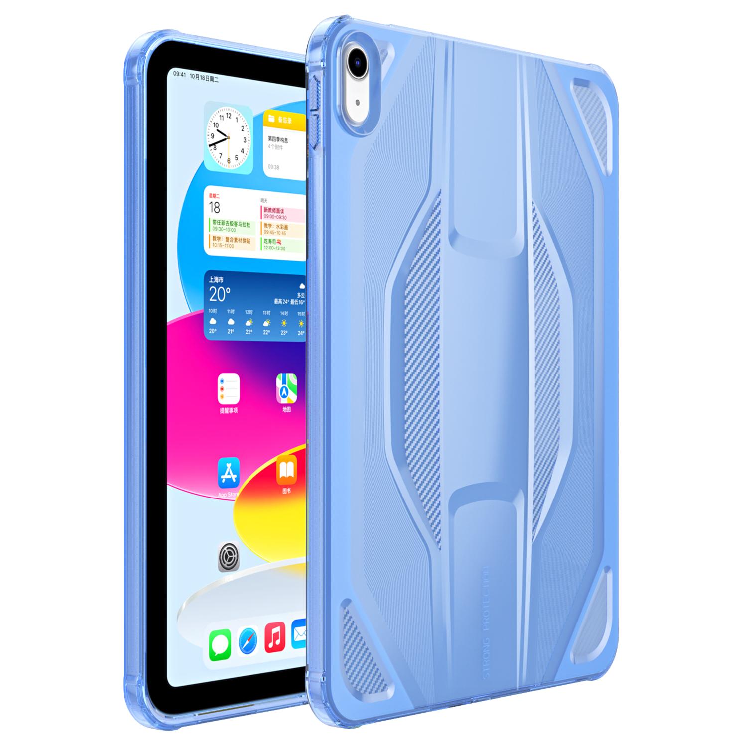 

Для iPad (2025)/iPad 10.9 (2022) Противоударный прозрачный чехол из ТПУ для планшета Transparent Blue