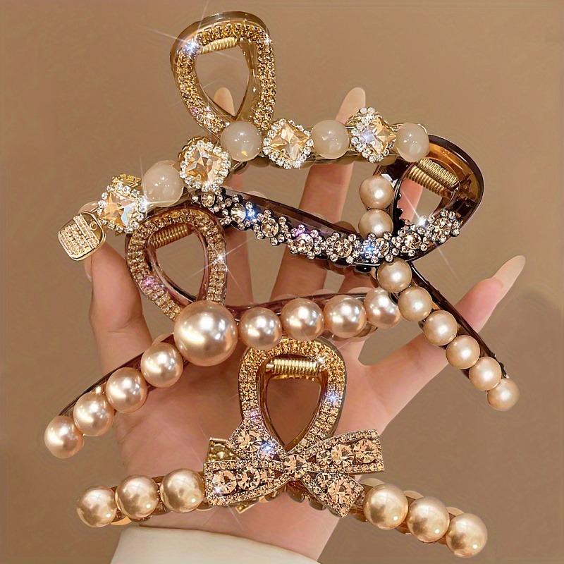 4 Women's Hair Clips, High-end Feel Claw Clips for the Back of the Head, Shark Clips with Elegant Summer Hair Accessories