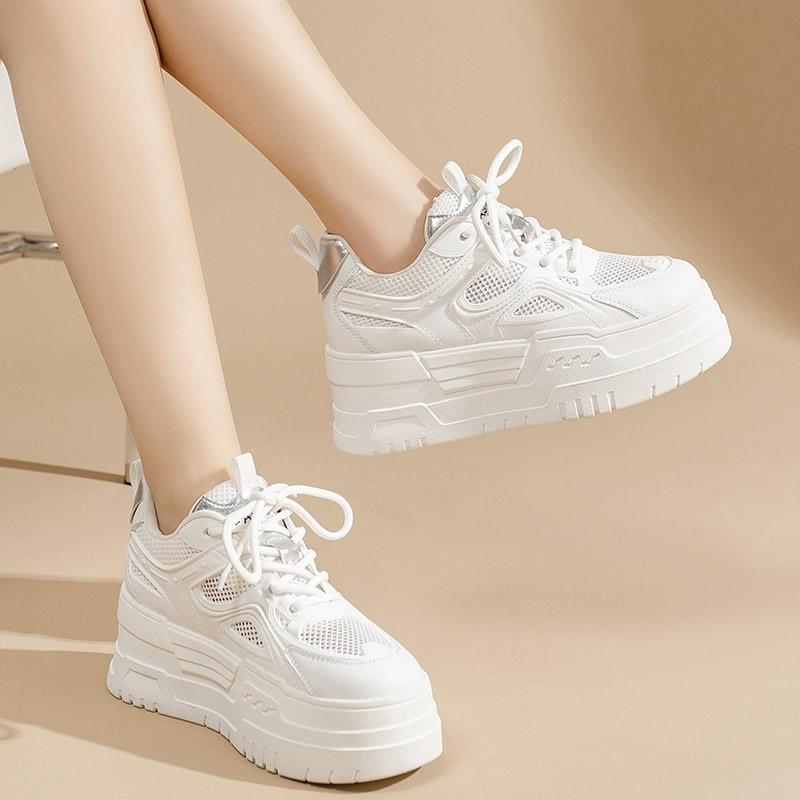 Women's Sneakers White Platform Woman Sports Sneakers Female Vulcanized Shoes Sneakers Casual Ladies Trainers Internal Elevation