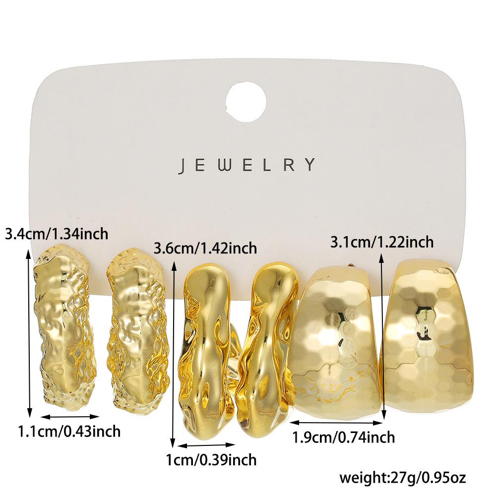 European and American jewelry, high-end personalized CCB earrings, women's creative versatile twist 1 pair of combination earrings