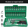 46-Piece Ratchet and Socket Wrench Set for Car and Motorcycle Repair