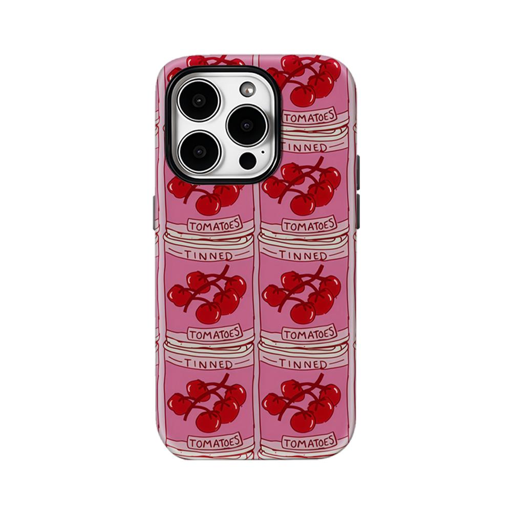 

Pink Tomato Tins Retro Phone Case for IPhone 17AIR 16E 16 15 14 13 12 11 17 Pro Max Plus Double-layer Back Cover IPHONE17PRO