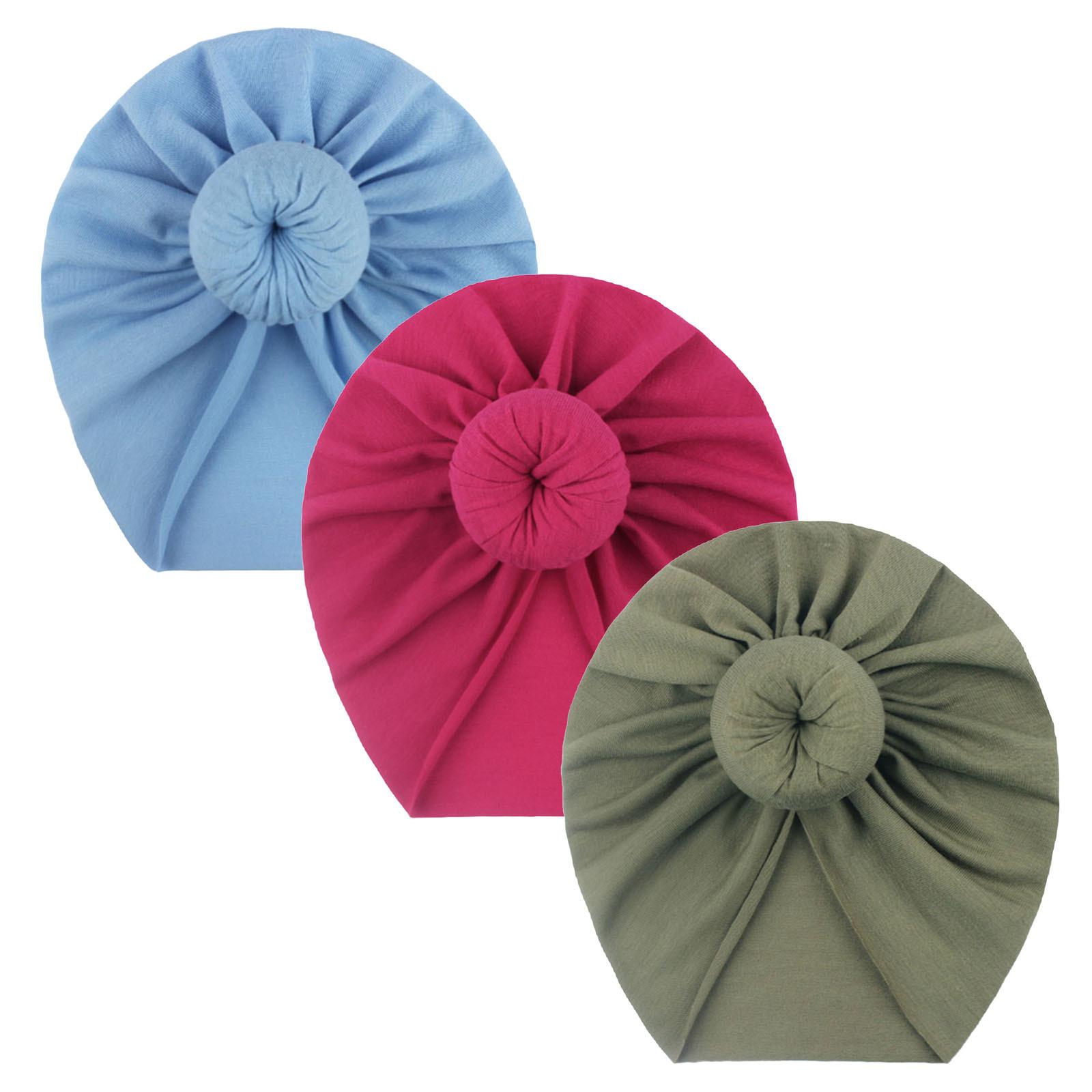 

Toddler Kids Baby Girls Turban Knotted Hat Headwear Accessories 3PC