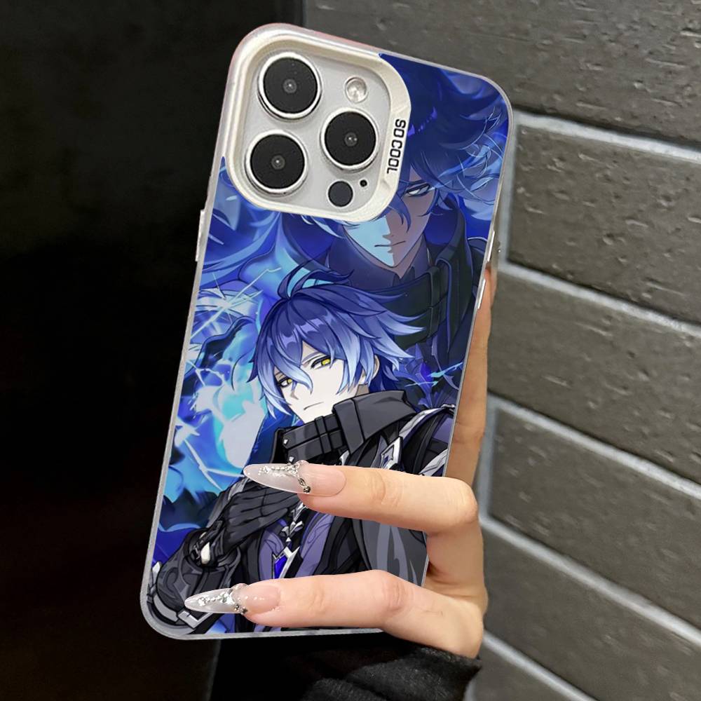 Genshin Impact Flins Columbina Colorful Phone Case Silver Suitable For iPhone 12 11 13 14 15 16 17 Max Pro Plus X XR XS