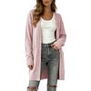 Women's Long Sleeve Knit Cardigan Open Front Casual Sweater Coat for Spring Fall