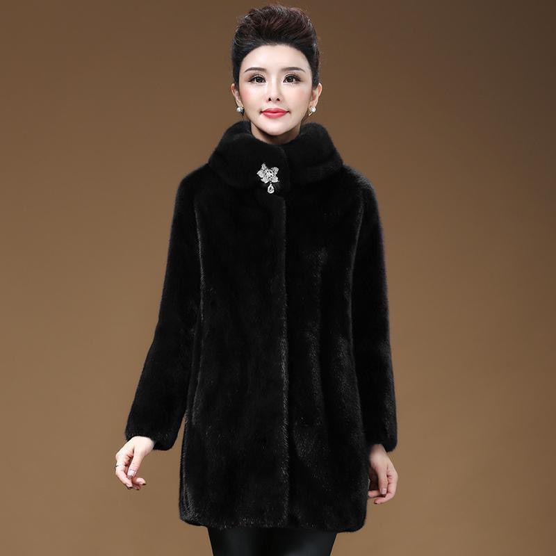 Imitation Mink Velvet Coat Winter New Women's Imitation Mink Hair Long Coat Slim Coat