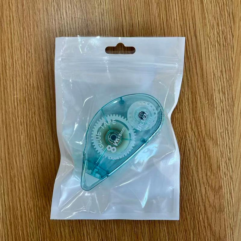 Primary School Students' English Version Transparent Double-Sided Dot Glue & Correction Tape, 8m, Children's Handmade Tape.