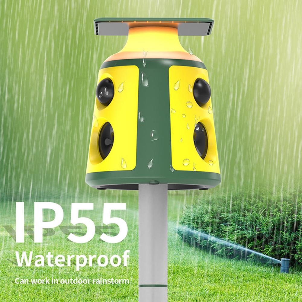 USB dobíjecí venkovní vodotěsné zařízení pro pohon zvířat PIR senzor sluneční energie Odpuzovač zvířat