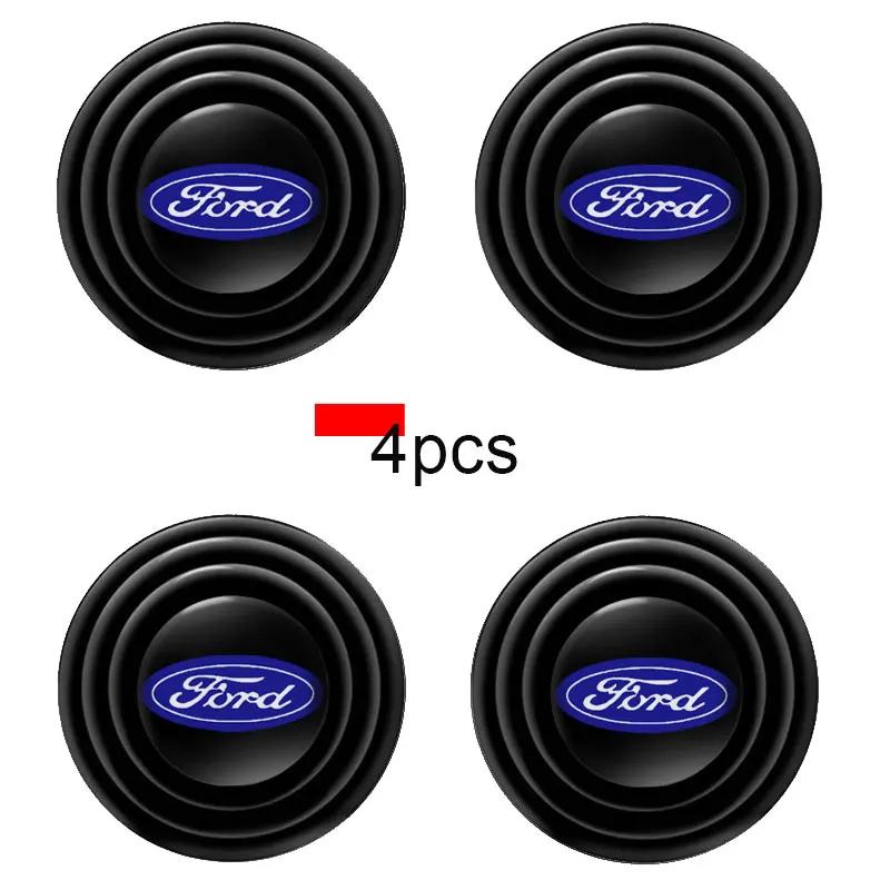 

Car Sticker Hot For Ford 4Pcs Car Door Logo Shock Absorbing Gasket For Ford MK3 MK4 MK5 Fiesta Ecosport Kuga Explorer Edge Musta