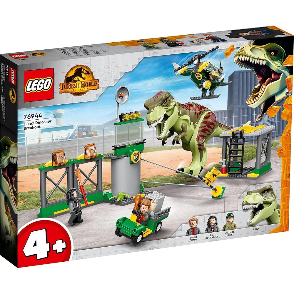 LEGO Jurassic World T-Rex Escape Building Toy for Kids Ages 4-6, Educational Blocks, Dinosaur Theme