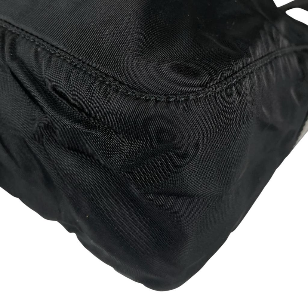 PRADA Triangular logo Shoulder Bag black Women used