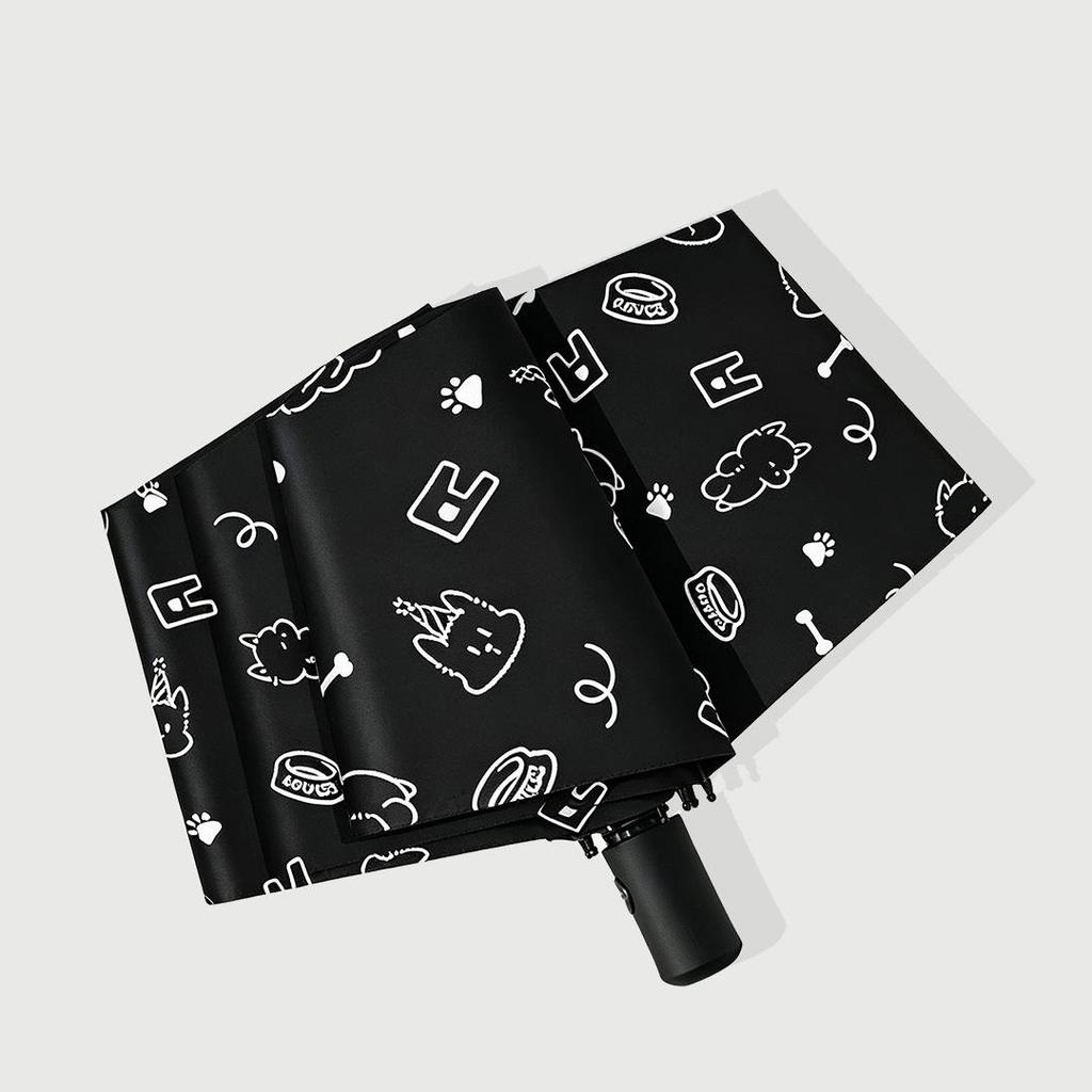 Ombrello Pieghevole a Doppio Uso: Protezione Sole e Pioggia con Rivestimento Nero Anti-UV e Logo Personalizzato
