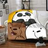 Panda Bear Friends Adventure Friendship Flannel Blanket Super Soft Warm Cozy Blanket For Sofa Bed Office Travel Allseason Home Decor Gift