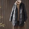 Winter new light down jacket women's medium and long stand-up collar rhombus light down loose large size warm jacket