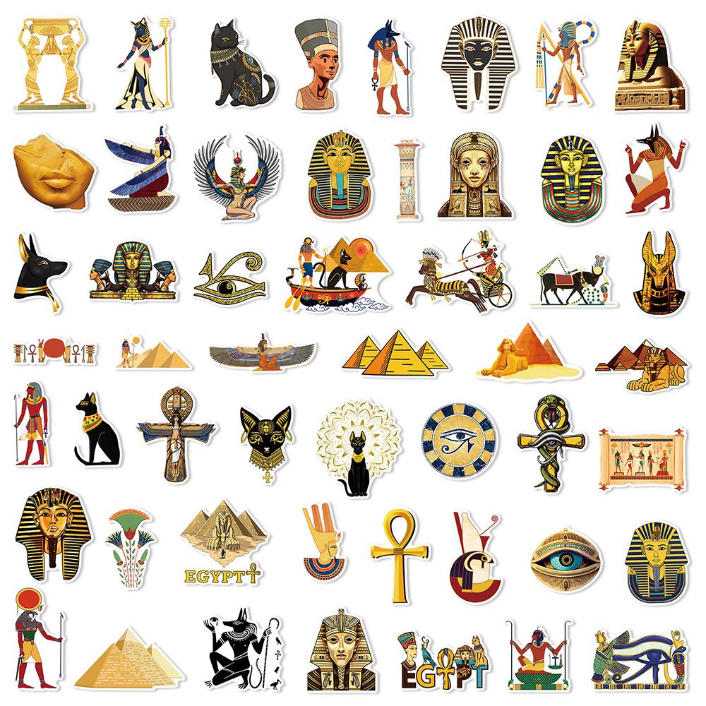 10/30/50pcs Cartoon Ancient Egyptian Culture Stickers Pyramid Pharaoh Graffiti Decals DIY Luggage Guitar Motorcycle Cool Sticker