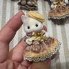 Genuine Anime Sylvanian Families Chocolate Rabbit Fairie Husky Giraffe Doll Kawaii Decoration Model Ornament Birthday Gift Toy