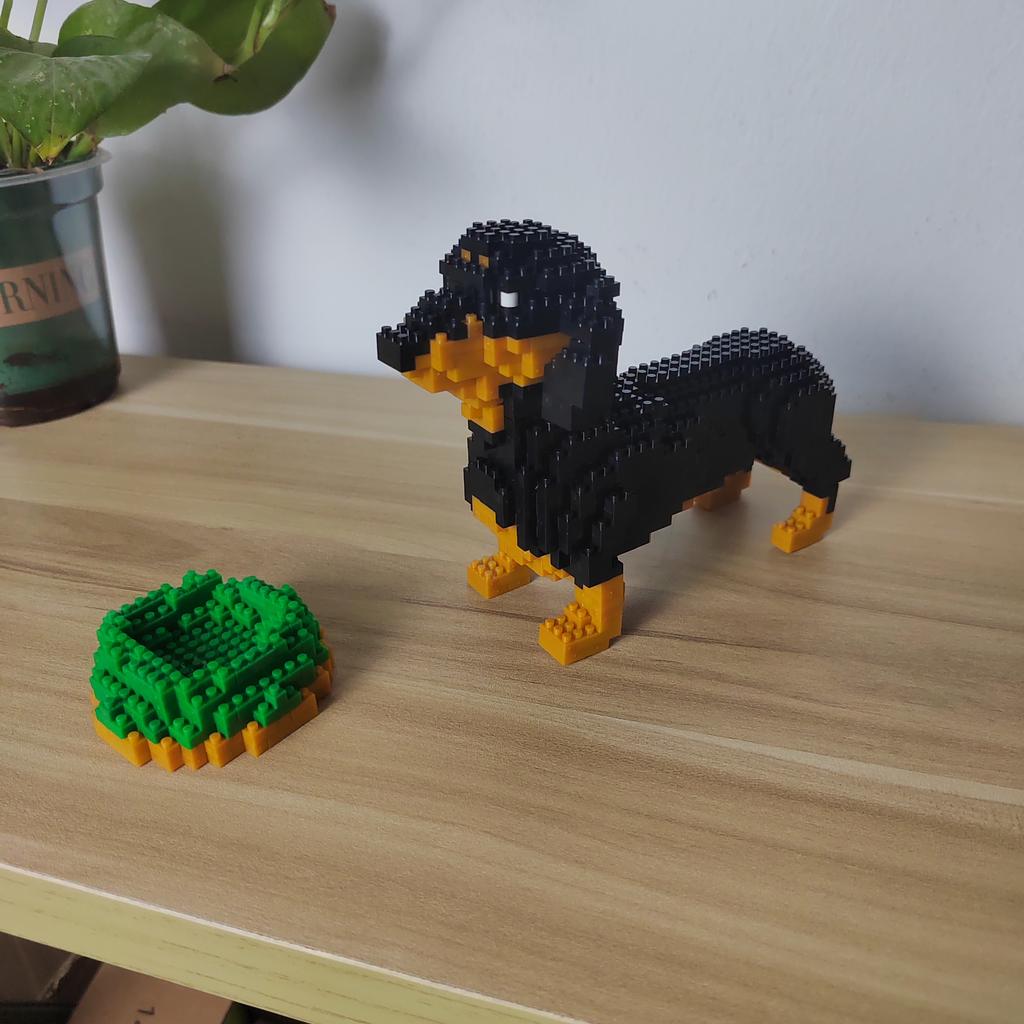 Giocattolo da Costruzione Cane Bassotto Mini Ultra Carino: Regalo Preferito, Qualità Eccezionale, Esperienza di Montaggio Divertente per Bambini