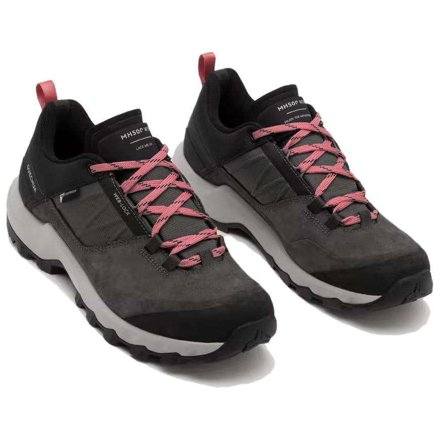 Decathlon MH500 Cushioning Anti-Slip And Wear-Resistant Low-Top Hiking Trekking Shoes Women's Carbon Gray