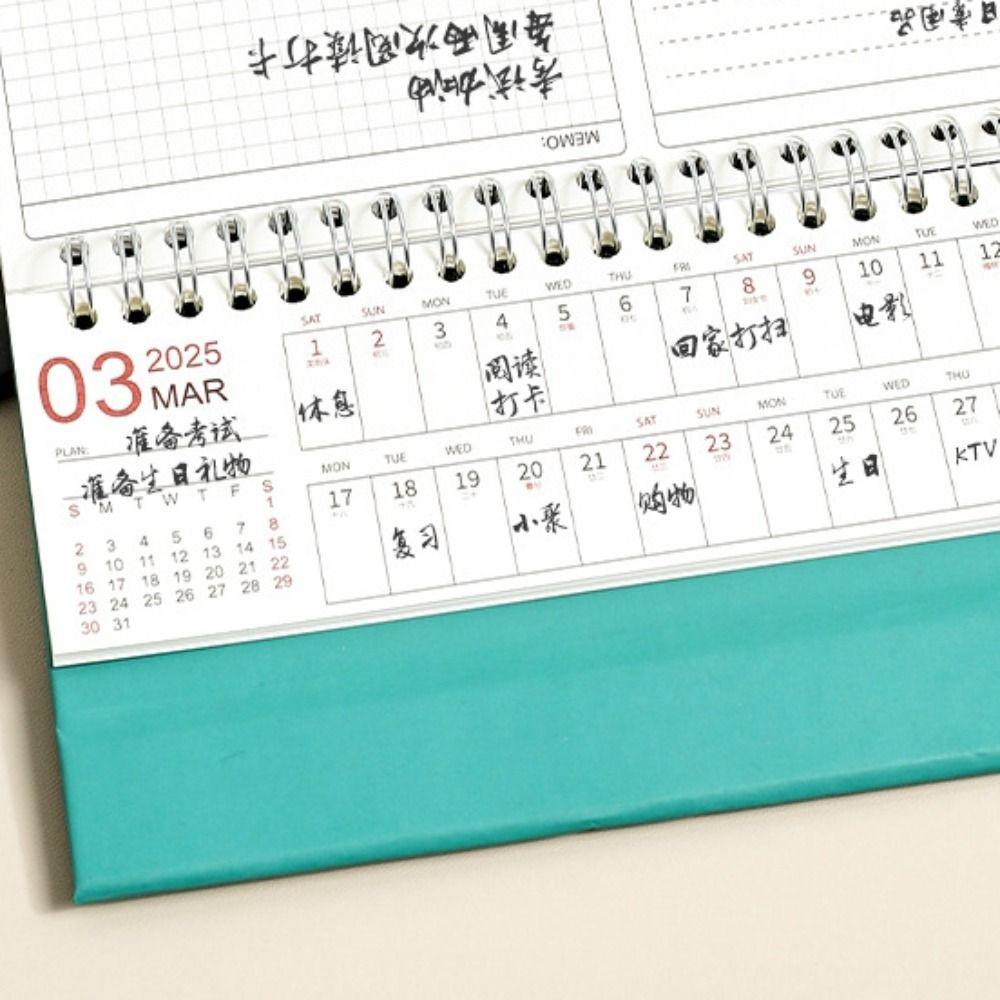 2Pcs Retro 2025 Planning Desk Calendar Comprehensive Weekly Agenda Planner Table  School