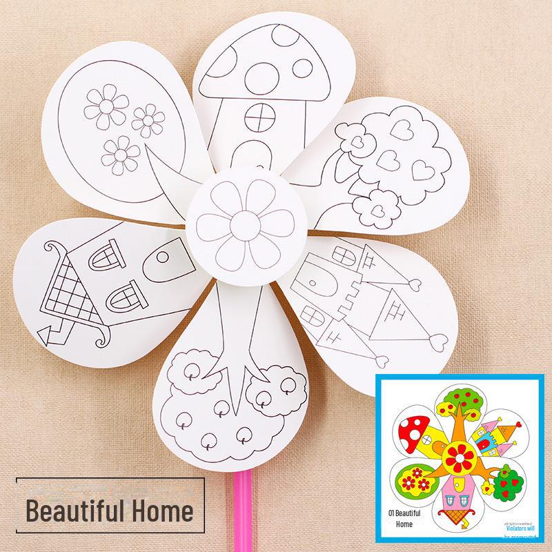 Children's Windmill Art Kit: DIY Painting & Coloring Educational Toy