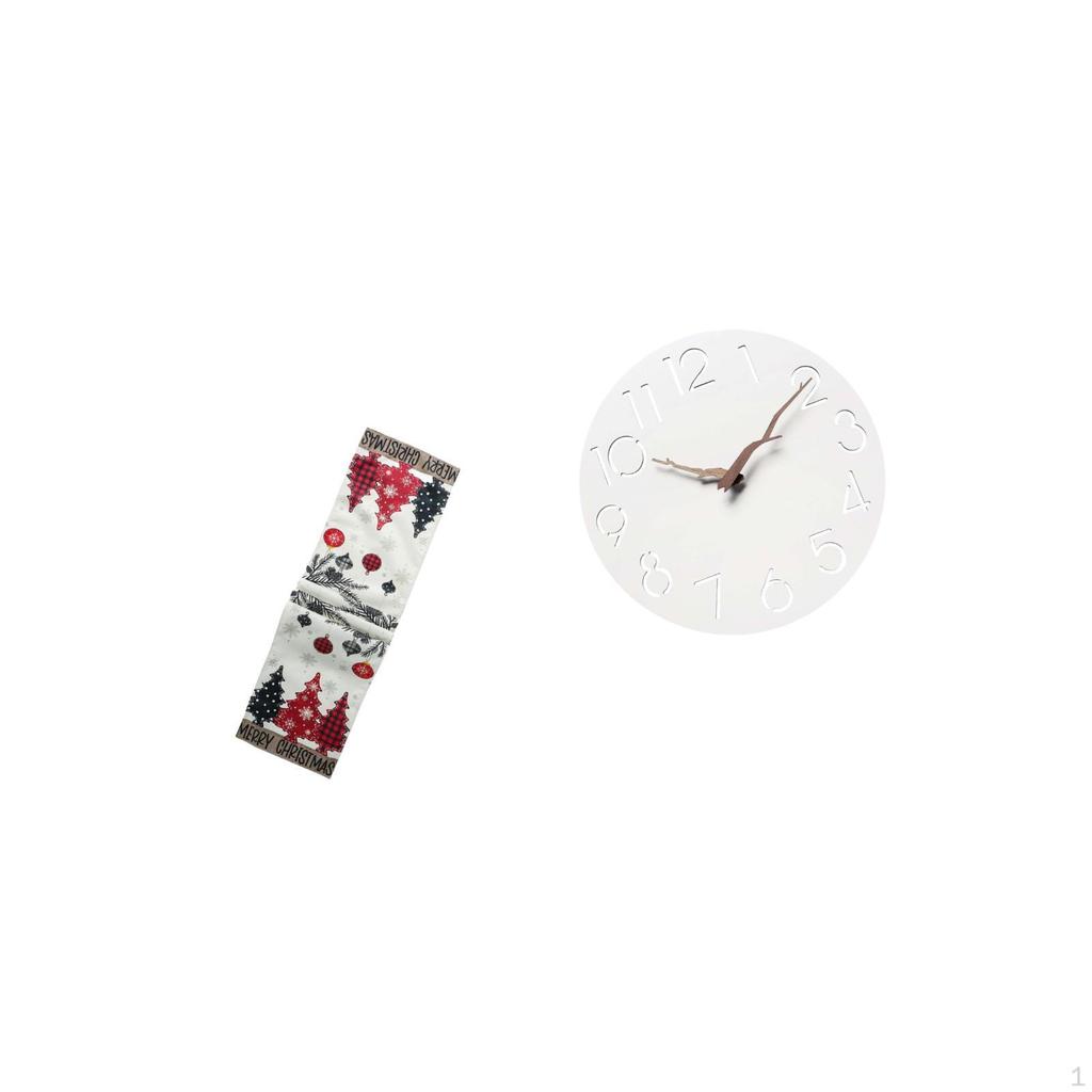 Seasonal Winter Table Runner And Decorative Wall Clock Set for Holiday Home Kitchen Office Study
