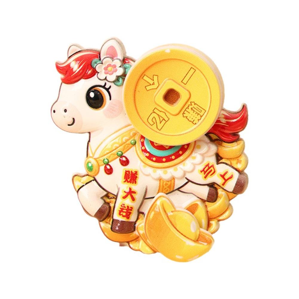 

3D Новогодняя магнитная наклейка Традиционная счастливая магнитная наклейка Год Лошади Style 2