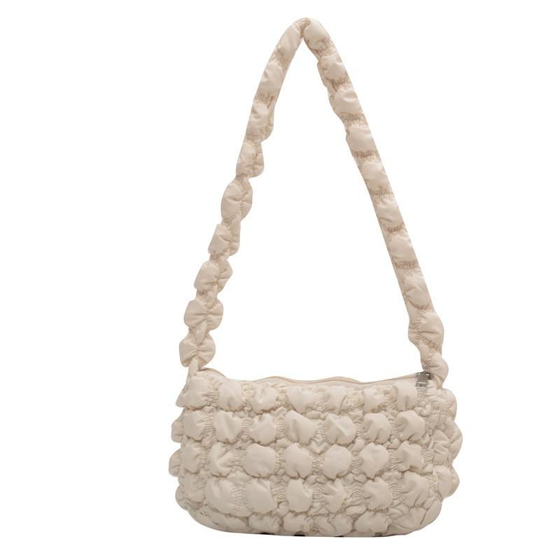Cute Western-style Armpit Bag Women's Casual Bubble All-matching Niche Handbag Candy Color Pleated