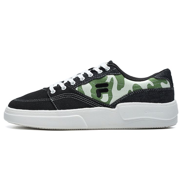 FILA Fusion Casual Comfortable Low-Top Skate Shoes Women sneaker Black Green T12W228211FBJ