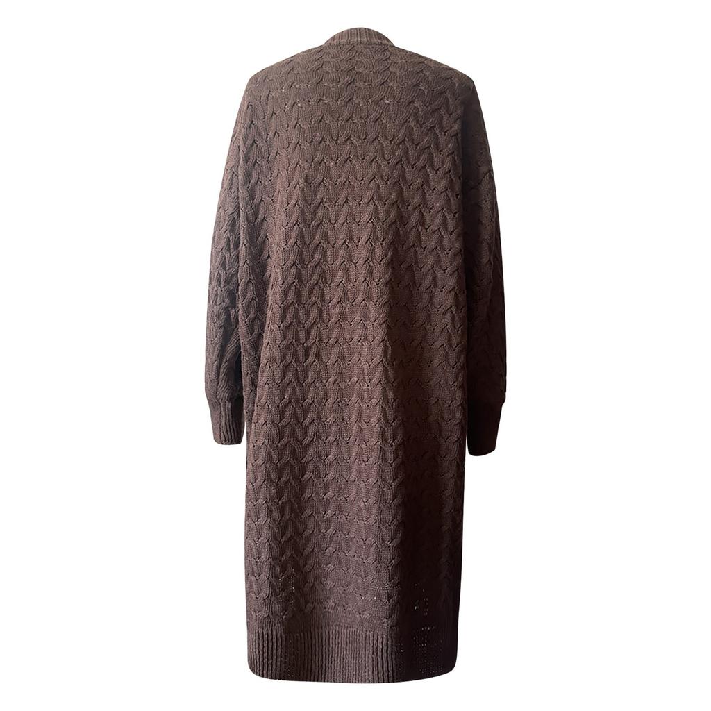 Womens Boho Patchwork Cardigan Long Sweater Open Front Knit Sweaters Coat