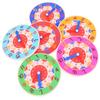 Teaching Aids Learning Clock Hour Minute Second Cognition Wooden Clock Toys Kids Time Enlightenment