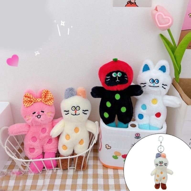 Fashion Plush Boots Cat Charm Keychains Ornament Lovely Women Car Keyring Backpack Handbag Charm Pendant Key Holder