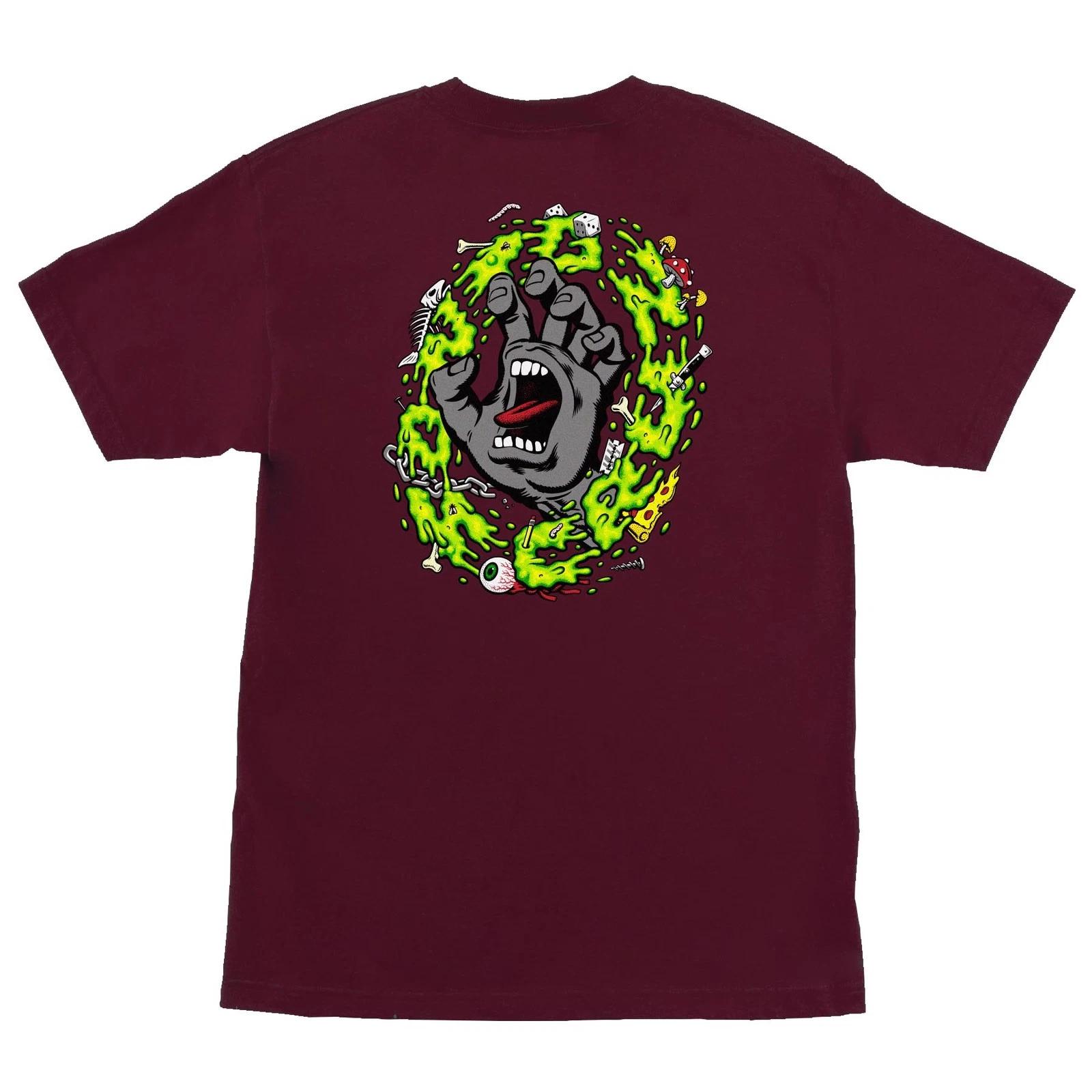 Santa Cruz SLIME SCREAM Skateboard T Shirt MAROON S