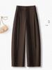 Woolen High-Waisted Wide-Leg Pants for Women - Autumn/Winter 2025, Casual Loose Fit, Thickened Drape.