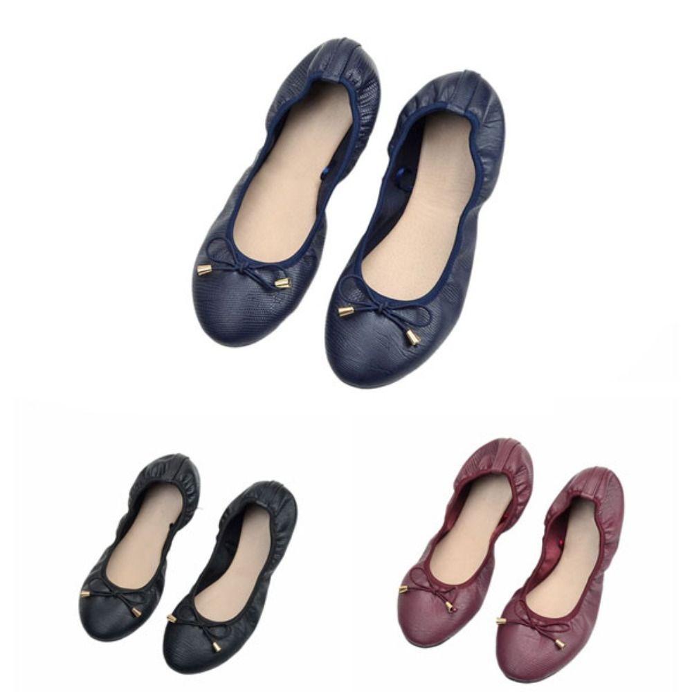 Thread PU Ballet Shoes Shallow Mouth Soft Sole Flat Shoes Chicken Rolls Dance Shoes  Gymnastics