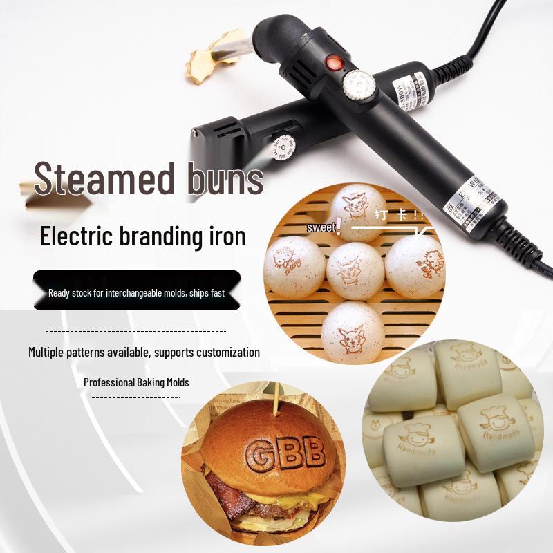 Adjustable 500W Handheld Copper Mold Branding Machine for Wood, Hamburger, and Coconut Stamping