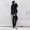 Herren Sets Schwarze Hoodies+Hosen Punk Grafik Reißverschluss Kapuzenpullover Cargohose Herren Übergroß Locker Streetwear Anzüge
