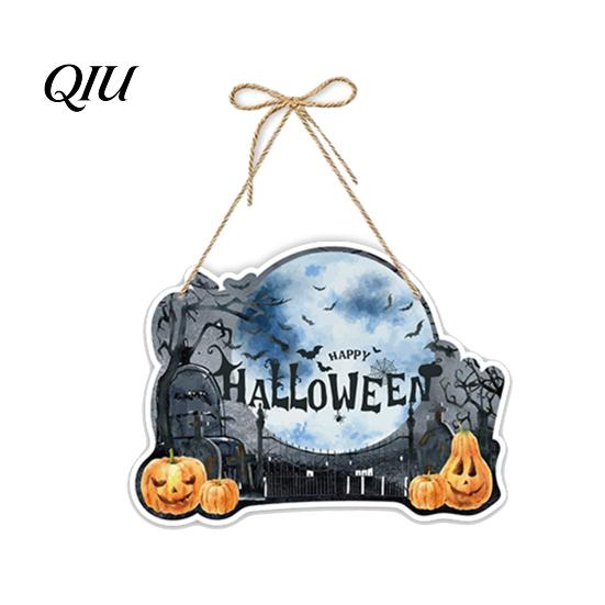 Halloween Festive Atmosphere Decor Pumpkin Door Hanging Decor, Spooky Wall Ornament for Party Decorative Pendant Scene, Front Entryway